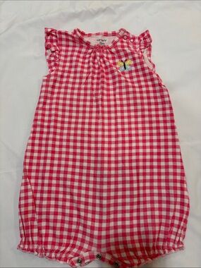 Carter's Pink Gingham Sleeveless Sleep Sack with Butterfly